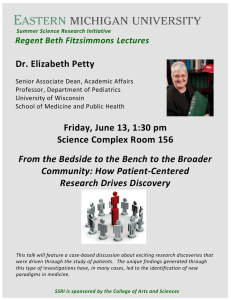 Dr. Elizabeth Petty Regent Beth Fitzsimmons Lectures