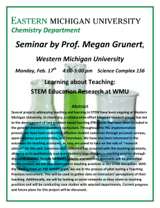 Seminar by Prof. Megan Grunert  Chemistry Department ,