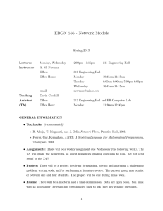 EBGN 556 - Network Models Spring 2013