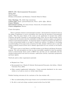 EBGN 570: Environmental Economics Spring 2016 Jared Carbone
