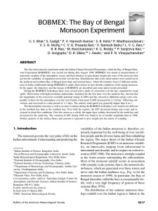 BOBMEX: The Bay of Bengal Monsoon Experiment