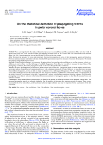 Astronomy Astrophysics On the statistical detection of propagating waves in polar coronal holes