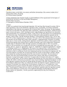 Population status, social habits, movements and habitat relationships of the... Jackson Hole Valley, Wyoming