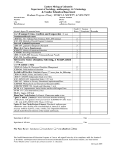 Eastern Michigan University Department of Sociology, Anthropology, &amp; Criminology