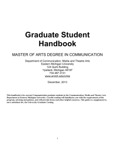 Graduate Student Handbook  MASTER OF ARTS DEGREE IN COMMUNICATION