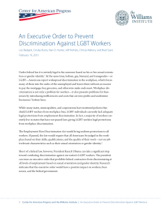 An Executive Order to Prevent Discrimination Against LGBT Workers