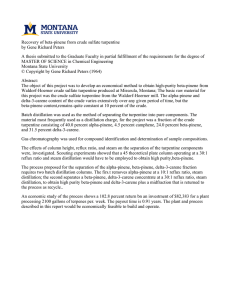 Recovery of beta-pinene from crude sulfate turpentine by Gene Richard Peters