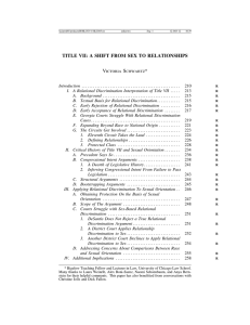 TITLE VII: A SHIFT FROM SEX TO RELATIONSHIPS V S *