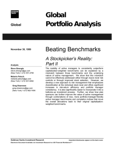 Global Portfolio Analysis Beating Benchmarks A Stockpicker’s Reality:
