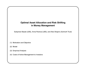 Optimal Asset Allocation and Risk Shifting in Money Management