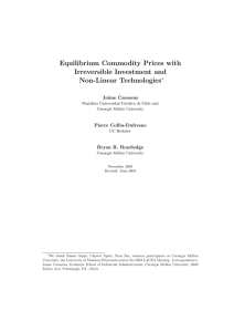Equilibrium Commodity Prices with Irreversible Investment and Non-Linear Technologies ∗