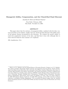 Managerial Ability, Compensation, and the Closed-End Fund Discount
