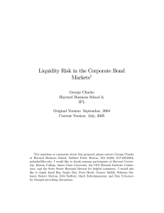 Liquidity Risk in the Corporate Bond Markets
