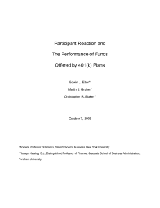 Participant Reaction and The Performance of Funds Offered by 401(k) Plans