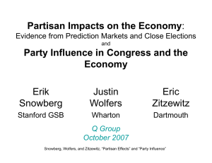 Partisan Impacts on the Economy Party Influence in Congress and the Economy :