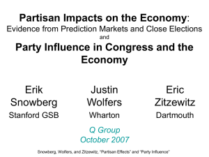 Partisan Impacts on the Economy Party Influence in Congress and the Economy Erik