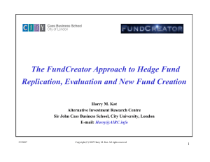 The FundCreator Approach to Hedge Fund