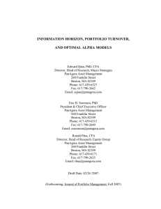 INFORMATION HORIZON, PORTFOLIO TURNOVER, AND OPTIMAL ALPHA MODELS
