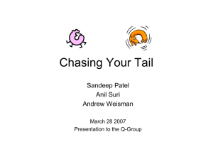 Chasing Your Tail Sandeep Patel Anil Suri Andrew Weisman