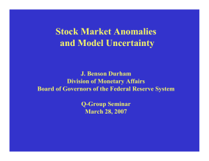 Stock Market Anomalies and Model Uncertainty
