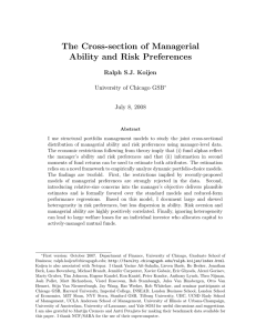 The Cross-section of Managerial Ability and Risk Preferences Ralph S.J. Koijen