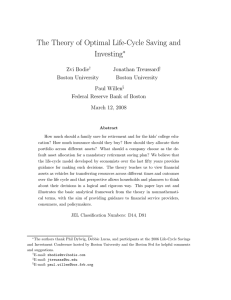 The Theory of Optimal Life-Cycle Saving and Investing