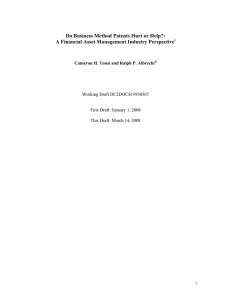 Do Business Method Patents Hurt or Help?:  Working Draft DC2DOCS1#930367