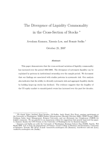 The Divergence of Liquidity Commonality in the Cross-Section of Stocks ∗