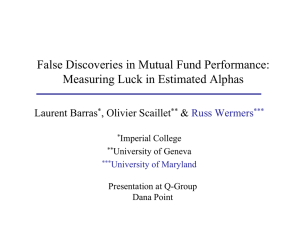 False Discoveries in Mutual Fund Performance: Measuring Luck in Estimated Alphas