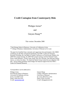 Credit Contagion from Counterparty Risk  Philippe Jorion* and