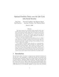 Optimal Portfolio Choice over the Life Cycle with Social Security