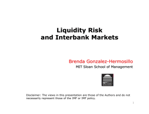Liquidity Risk and Interbank Markets Brenda Gonzalez-Hermosillo MIT Sloan School of Management