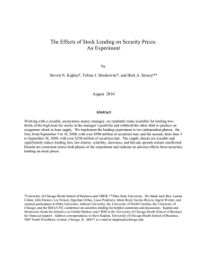 The Effects of Stock Lending on Security Prices: An Experiment by