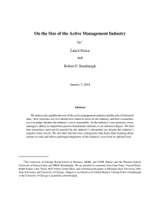 On the Size of the Active Management Industry by ˇ Luboˇs P´astor