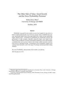 The Other Side of Value: Good Growth Robert Novy-Marx