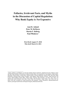 Fallacies, Irrelevant Facts, and Myths in the Discussion of Capital Regulation: Not