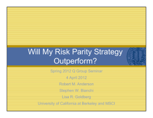 Will My Risk Parity Strategy Outperform?