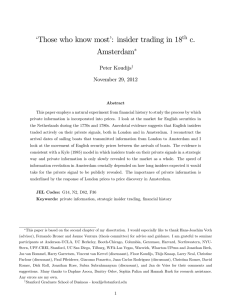 ‘Those who know most’: insider trading in 18 c. Amsterdam th