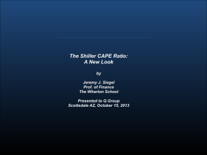 The Shiller CAPE Ratio: A New Look  