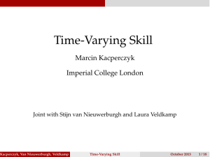 Time-Varying Skill Marcin Kacperczyk Imperial College London
