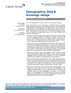 Demographics, Debt &amp; Sovereign ratings Can demographics help explain sovereign ratings?