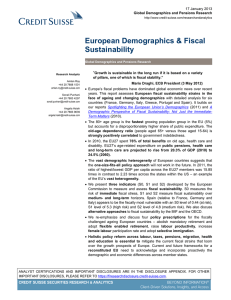 European Demographics &amp; Fiscal Sustainability “
