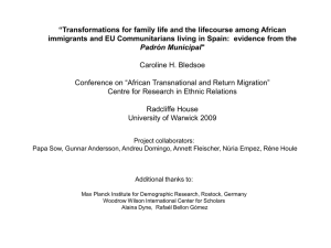 “Transformations for family life and the lifecourse among African