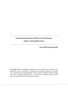 Transnational Associations &amp; Politics of Co-Development: Haitians in Metropolitan France