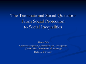 The Transnational Social Question: From Social Protection to Social Inequalities