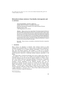 Relaxation in binary mixtures: Non-ideality, heterogeneity and re-entrance