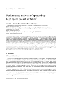 Performance analysis of speeded-up high-speed packet switches 1 Aniruddha S. Diwan