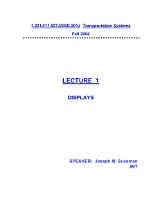 LECTURE  1 DISPLAYS SPEAKER:  Joseph M. Sussman MIT