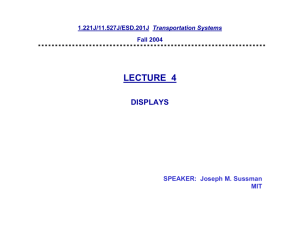 LECTURE  4 DISPLAYS SPEAKER:  Joseph M. Sussman MIT