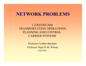 NETWORK PROBLEMS 1.224J/ESD.204J TRANSPORTATION OPERATIONS, PLANNING AND CONTROL: